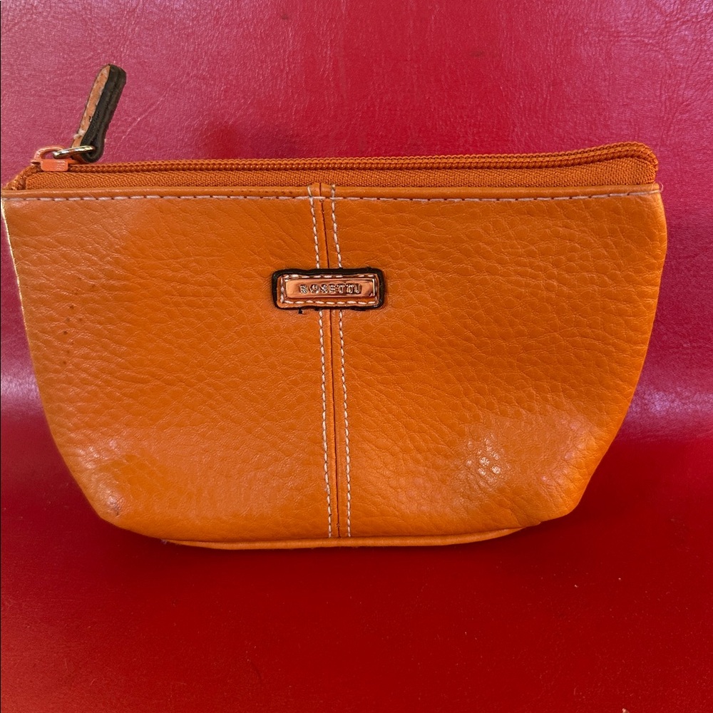 Rosetti Orange Leather Women's small bag or change wallet.
